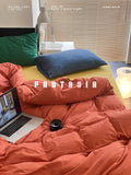 Load image into Gallery viewer, FANTASIA Collection Dream Planet [Sunrise Tequila] American Contrasting Color Knitted Cotton Four-piece Cotton Sheet