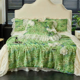 Load image into Gallery viewer, Summer girl heart cool feeling Tencel Xia Liang quilt four-piece princess mattress skirt lace edge quilt cover silky thin quilt