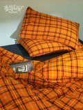 Load image into Gallery viewer, FANTASIA Dream Planet [Orange Blossom Lounge] Orange Plaid Medieval Cotton Four-piece Cotton Sheet