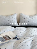 Load image into Gallery viewer, FANTASIA Collection Dream Planet [Sea Street Night Train] Winter Premium Sense Blue Wave Dot Milk Fleece Four-piece Sheet