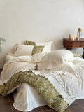 Load image into Gallery viewer, French retro cotton long-staple cotton four-piece set high-end jacquard hollow embroidered lace quilt cover pure cotton bedding