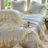 Load image into Gallery viewer, Washable cool feeling Tencel summer cool quilt four-piece French romantic lace machine washable silky smooth summer air conditioner thin quilt