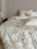 Load image into Gallery viewer, French new Chinese cotton long-staple cotton four-piece set of pure cotton high-grade jacquard embroidery quilt cover butterfly bedding