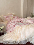 Load image into Gallery viewer, French girl cotton long-staple cotton four-piece romantic lace quilt cover pure cotton princess windbed cover bedding