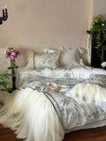 Load image into Gallery viewer, French romantic tencel cotton bed four-piece set new Chinese embroidered lace quilt cover sleeping naked princess style sheets