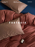 Load image into Gallery viewer, FANTASIA Collection Dream Planet [Cinnamon Rock Tea] Autumn and Winter Cotton Satin Grind Four-piece Cotton Sheet