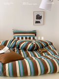 Load image into Gallery viewer, FANTASIA Dream Planet [Walnut Labyrinth] American Stripe Class A Cotton Knitted Cotton Four-piece Set