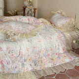 Load image into Gallery viewer, Ellie Dream < unk > French Romantic Oil Painting Wind Long-staple Cotton Four-piece Set Lace Lace Quilt Cover Pure Cotton Sheet Bedding