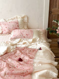 Load image into Gallery viewer, French girl heart cool feeling Tencel Xia Liang quilt four-piece princess style air conditioner quilt summer thin quilt fairy bed cover
