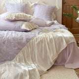 Load image into Gallery viewer, Southern French Love Letter – French Luxury Tencel Cotton Bedding Set with Bow Lace Trim