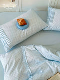 Load image into Gallery viewer, FANTASIA Dream Planet [Salt Lake Dream Boat] Blue Polka Dot Lace Cotton Four-piece Cotton Sheet