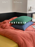 Load image into Gallery viewer, FANTASIA Collection Dream Planet [Sunrise Tequila] American Contrasting Color Knitted Cotton Four-piece Cotton Sheet