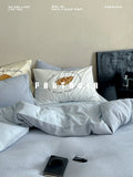 Load image into Gallery viewer, FANTASIA Collection Dream Planet [Kirishima Ji Color] Blue Cotton Waffle Bed Four-piece Cotton Sheet