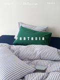 Load image into Gallery viewer, FANTASIA Collection Dream Planet [Pine Forest Windmill] Original Blue Stripe Cotton Bed Four-piece Cotton Sheet