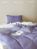 Load image into Gallery viewer, FANTASIA Dream Planet [Ode to Rosemary] gradual change purple double-layer yarn cotton four-piece set of pure cotton sheets