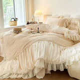 Load image into Gallery viewer, Winter Princess Wind Thickened Milk Fleece Bed Four-piece Warm Coral Fleece Sheet French Romantic Rose Quilt Cover