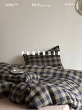 Load image into Gallery viewer, FANTASIA Collection Dream Planet [Birds and Cicadas] Yarn-dyed plaid cotton three-layer yarn four-piece set of pure cotton sheets