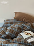 Load image into Gallery viewer, FANTASIA Dream Planet [Salt Glaze Muyuan] Retro Plaid Cotton Double Yarn Four-piece Cotton Sheet