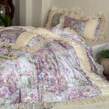 Load image into Gallery viewer, French Girl Pastoral Flowers Summer Tencel Cotton Four-piece Sheet Oil Painting Printing Vintage Niche Bedding