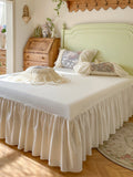 Load image into Gallery viewer, French retro pastoral flower cotton bed four-piece set pure cotton lace quilt cover princess wind bed skirt bedding