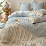 Load image into Gallery viewer, Southern French Love Letter – French Luxury Tencel Cotton Bedding Set with Bow Lace Trim