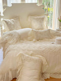 Load image into Gallery viewer, French girl heart princess style lace chiffon lace four-piece set long-staple cotton pure cotton bedding sheets