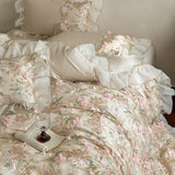 Load image into Gallery viewer, Lanxu Home Textiles French Romantic Long Staple Cotton Four-piece Set Lace Flower Embroidery Quilt Cover Pure Cotton Spring and Summer Girls Bedding
