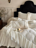 Load image into Gallery viewer, Winter thickened double-sided milk fleece four-piece quilt cover warm coral fleece French princess wind 1.8m bedding