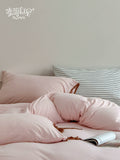 Load image into Gallery viewer, FANTASIA Collection Dream Planet [Cherry Afternoon] Pink Strap Cotton Knitted Cotton Four-piece Cotton Sheet
