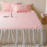 Load image into Gallery viewer, Summer Cool Silky Mat Xia Liang Quilt Four-piece Set Lace Bed Skirt Washable Naked Sleeping Air Conditioning Mat Three-piece Set