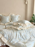 Load image into Gallery viewer, French Romantic Girl Jacquard Summer Tencel Four-piece Lace Lace Quilt Cover Princess Wind Cool Silky Slippery Bedding