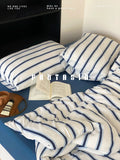 Load image into Gallery viewer, FANTASIA Collection Dream Planet [Manchester by the Sea] Vintage Blue and White Cotton Knitted Cotton Four-piece Sheet