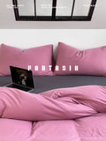 Load image into Gallery viewer, FANTASIA Collection Dream Planet [A Moment Half Dream] Pink Grey Class A Cotton Knitted Cotton Four-piece Cotton Sheet