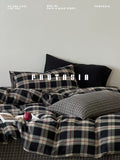 Load image into Gallery viewer, FANTASIA set dream planet universal in all seasons, American apartment retro plaid cotton double-layer yarn four-piece cotton bed sheet