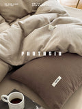 Load image into Gallery viewer, FANTASIA Fantasy Collection [Almond Parfait] Coffee Waffle Cotton Bed Four-piece Cotton Sheet