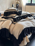 Load image into Gallery viewer, French retro lace 100 long-staple cotton four-piece set summer pure cotton ruffle edge quilt cover bed sheet bedding 4
