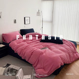 Load image into Gallery viewer, FANTASIA Collection Dream Planet [California Neon] Sweet Cool Pink and Blue Contrasting Color Knitted Cotton Four-piece Cotton Sheet