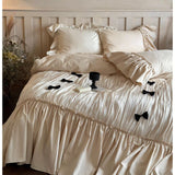 Load image into Gallery viewer, Cloud milk Fu < unk > French romantic princess cotton polished pure cotton four-piece set pure cotton niche heavy industry bed skirt quilt cover
