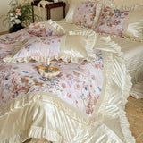 Load image into Gallery viewer, French Sweet Wind Pegasus Flower Four-piece Set Tencel Cotton Lace Quilt Cover Princess Wind Summer Sheet Bedding