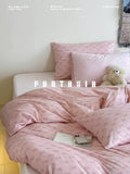 Load image into Gallery viewer, FANTASIA Collection Dream Planet [Berry Sweet Night] Pink Bow Knitted Cotton Four-piece Cotton Sheet