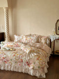 Load image into Gallery viewer, Romantic girl thickened tencel cotton polished four-piece French oil painting quilt cover princess wind autumn and winter bedding