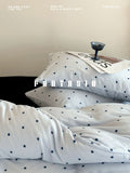 Load image into Gallery viewer, FANTASIA Collection Dream Planet [Sea Street Night Train] Winter Premium Sense Blue Wave Dot Milk Fleece Four-piece Sheet