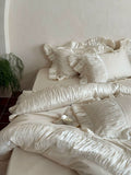 Load image into Gallery viewer, Late moonlight  French romantic cotton long-staple cotton four-piece set pure cotton glazed yarn lace girl quilt cover bedding