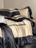 Load image into Gallery viewer, French retro lace 100 long-staple cotton four-piece set summer pure cotton ruffle edge quilt cover bed sheet bedding 4