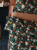 Load image into Gallery viewer, FANTASIA set dream planet [autumn flower red] retro American satin long-staple cotton four-piece light luxury bedding