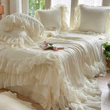 Load image into Gallery viewer, Washable cool feeling Tencel summer cool quilt four-piece French romantic lace machine washable silky smooth summer air conditioner thin quilt