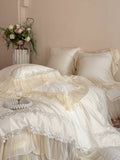Load image into Gallery viewer, French girl premium cotton long-staple cotton four-piece set pure cotton lace quilt cover princess style bedding