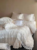Load image into Gallery viewer, Spring and summer princess wind cool Lenzing Tencel four-piece French retro lace quilt cover Silky slippery sleeping sheets