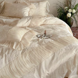 Load image into Gallery viewer, Lanxu Home Textiles French Girl Premium Jacquard Tencel Cotton Four-piece Set Lace Lace Quilt Cover Princess Wind Bedding