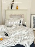 Load image into Gallery viewer, FATASIA Collection Dream Planet [Birds and Meteors] Retro Black and White Polka Dots Cotton Four-piece Cotton Sheet